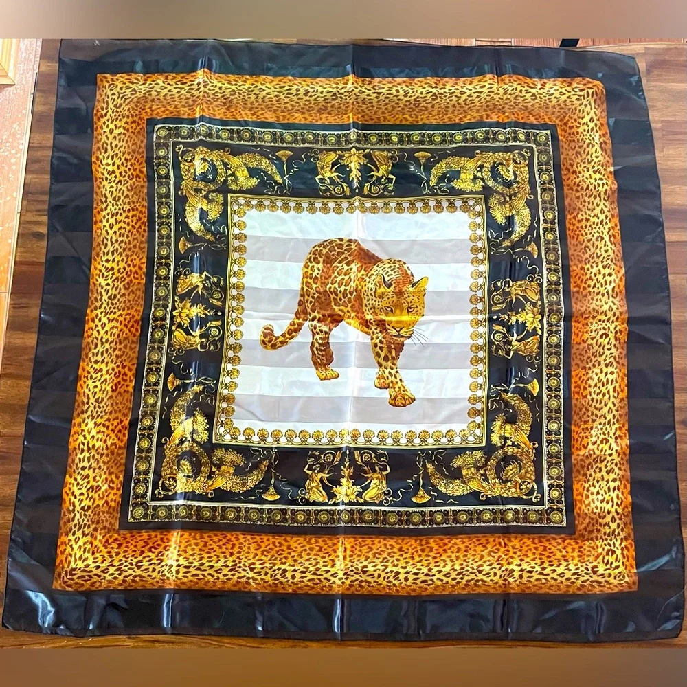3/$15 Beautiful Square Leopard Decorative Bandana Hankerchief or Small Tapestry
